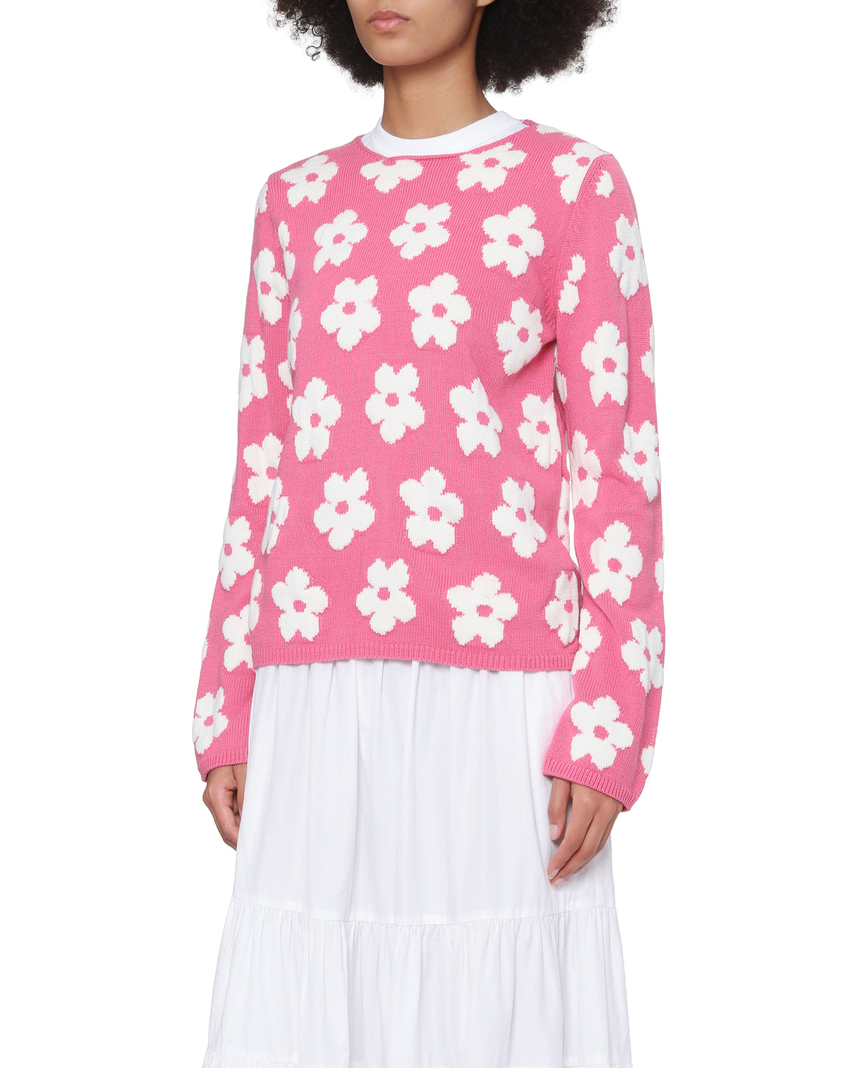 Floral crew neck sweater