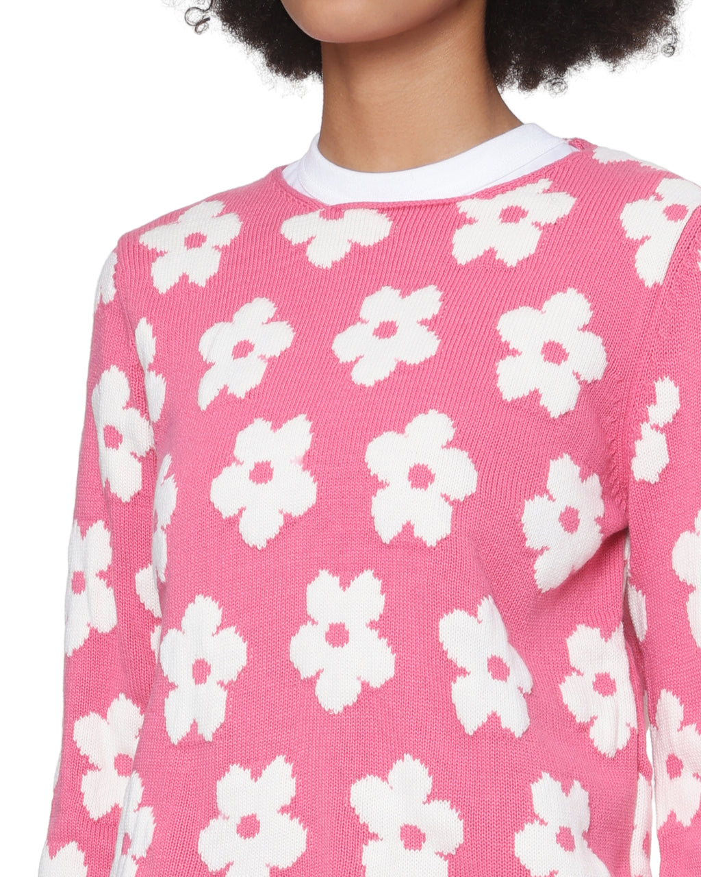 Floral crew neck sweater