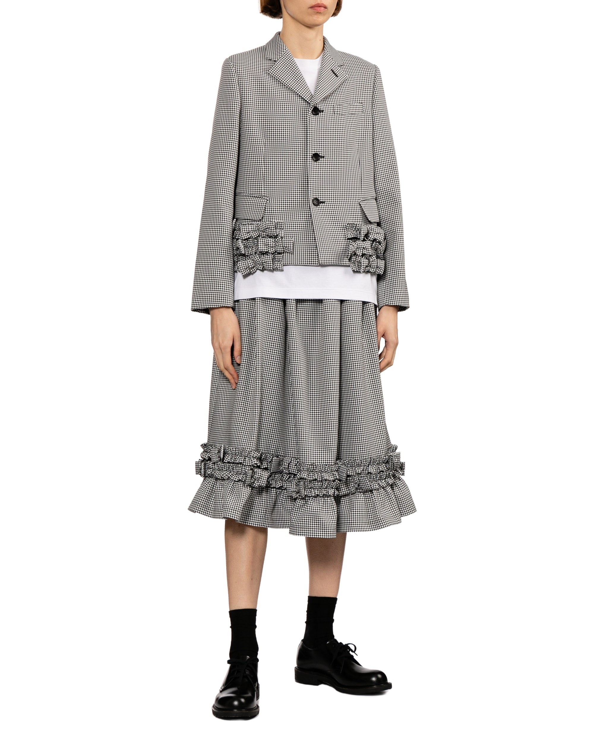 Ruffled midi skirt
