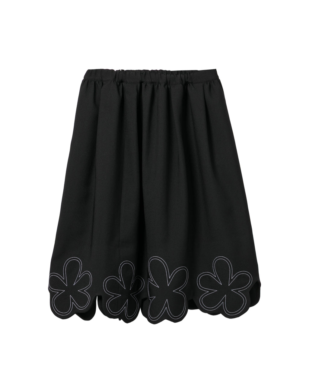 Floral-hem midi skirt