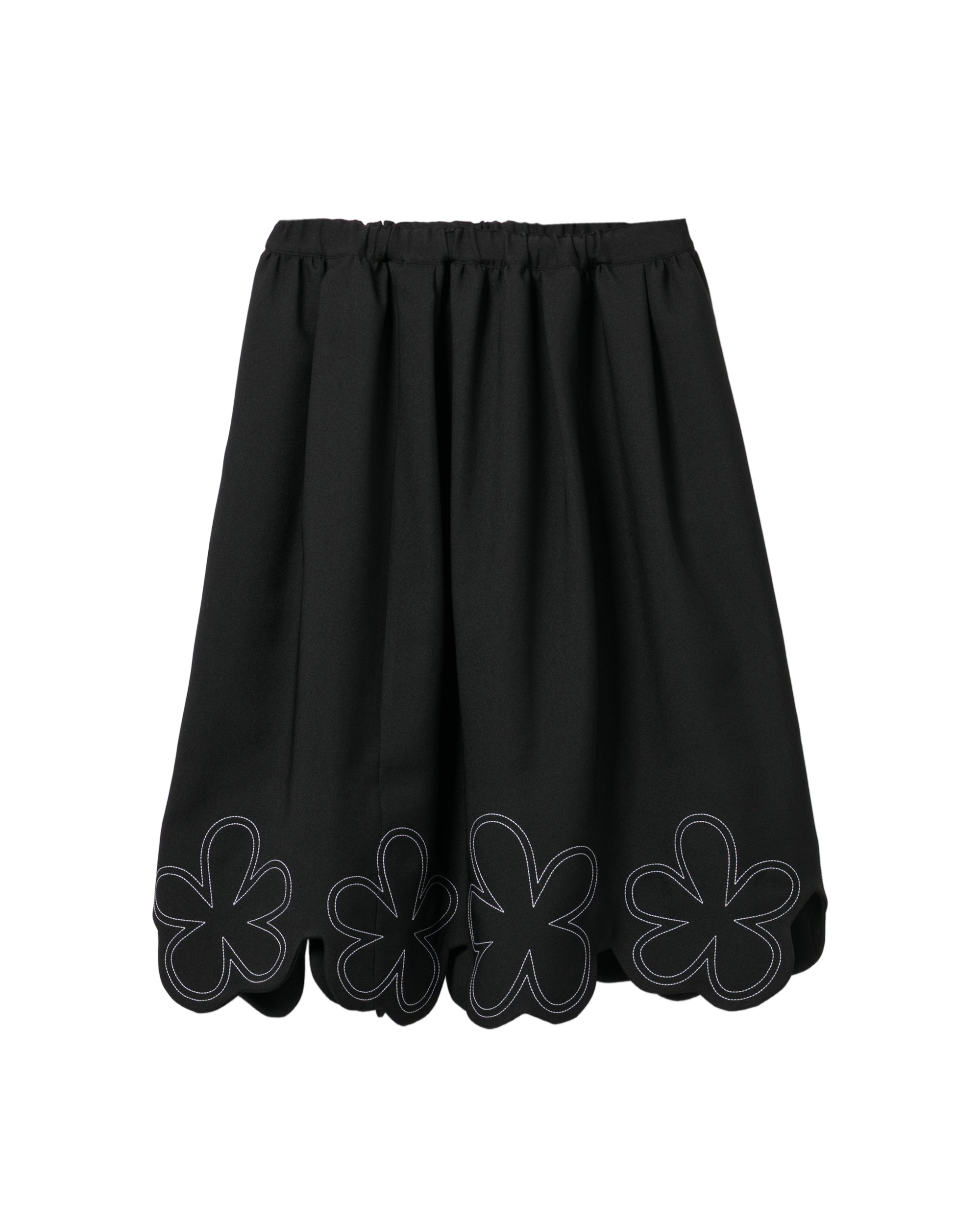 Floral-hem midi skirt