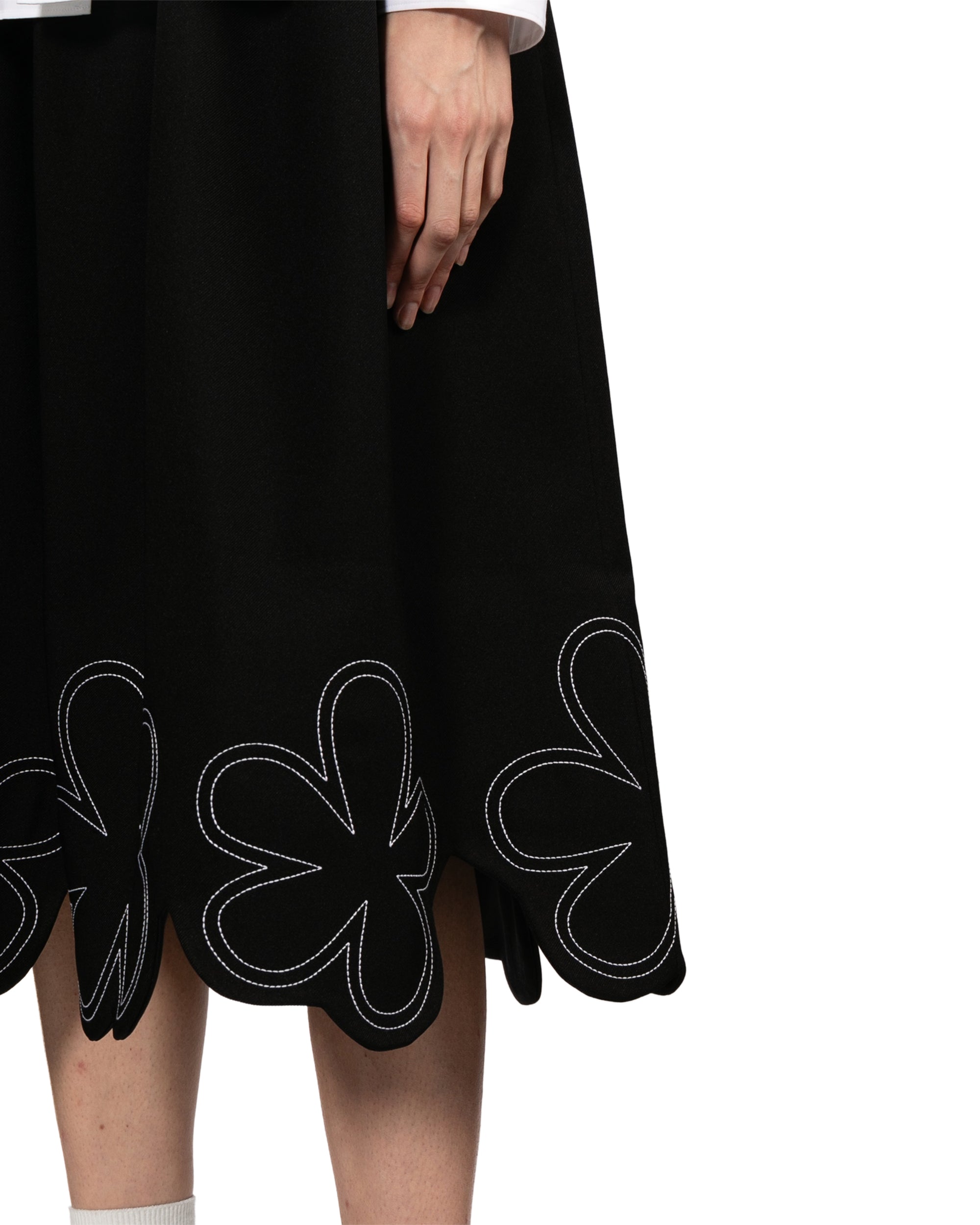 Floral-hem midi skirt