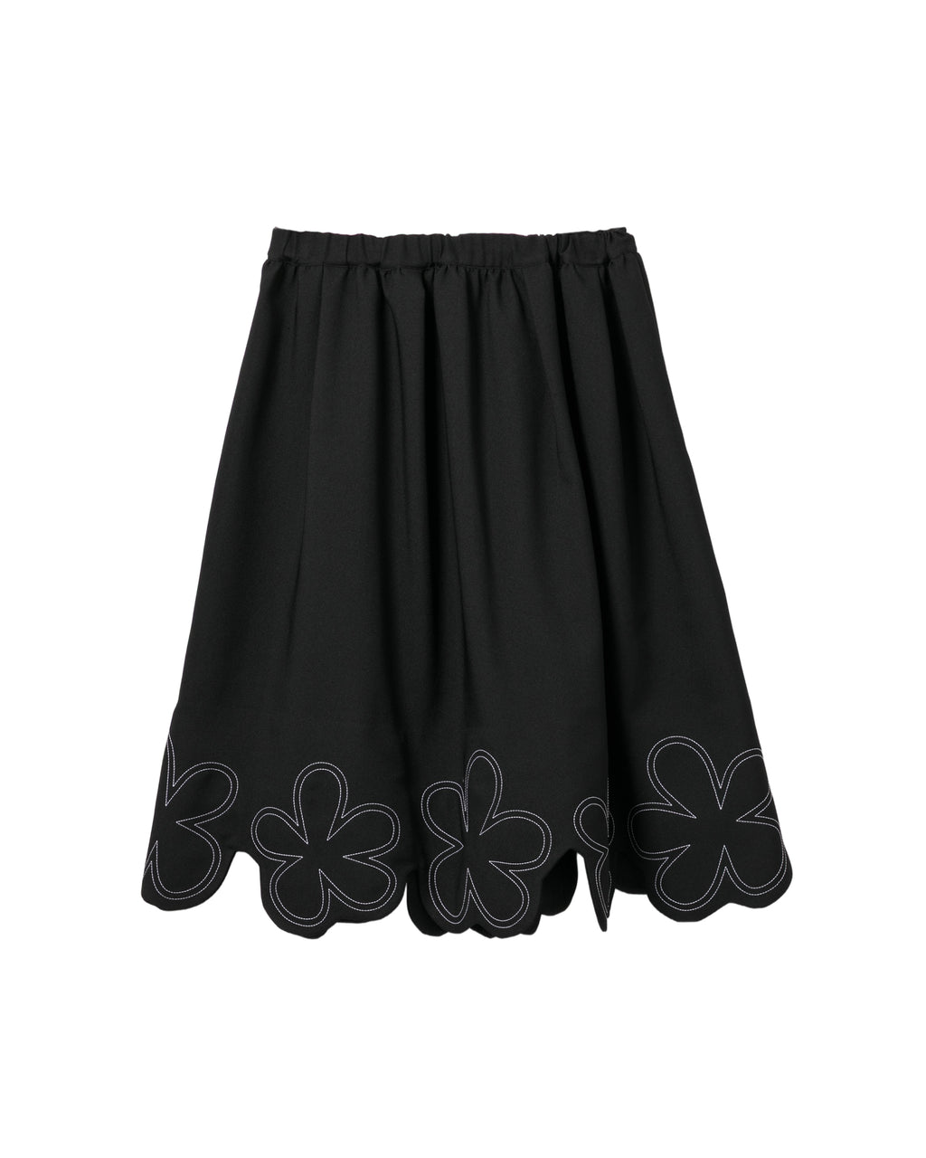Floral-hem midi skirt