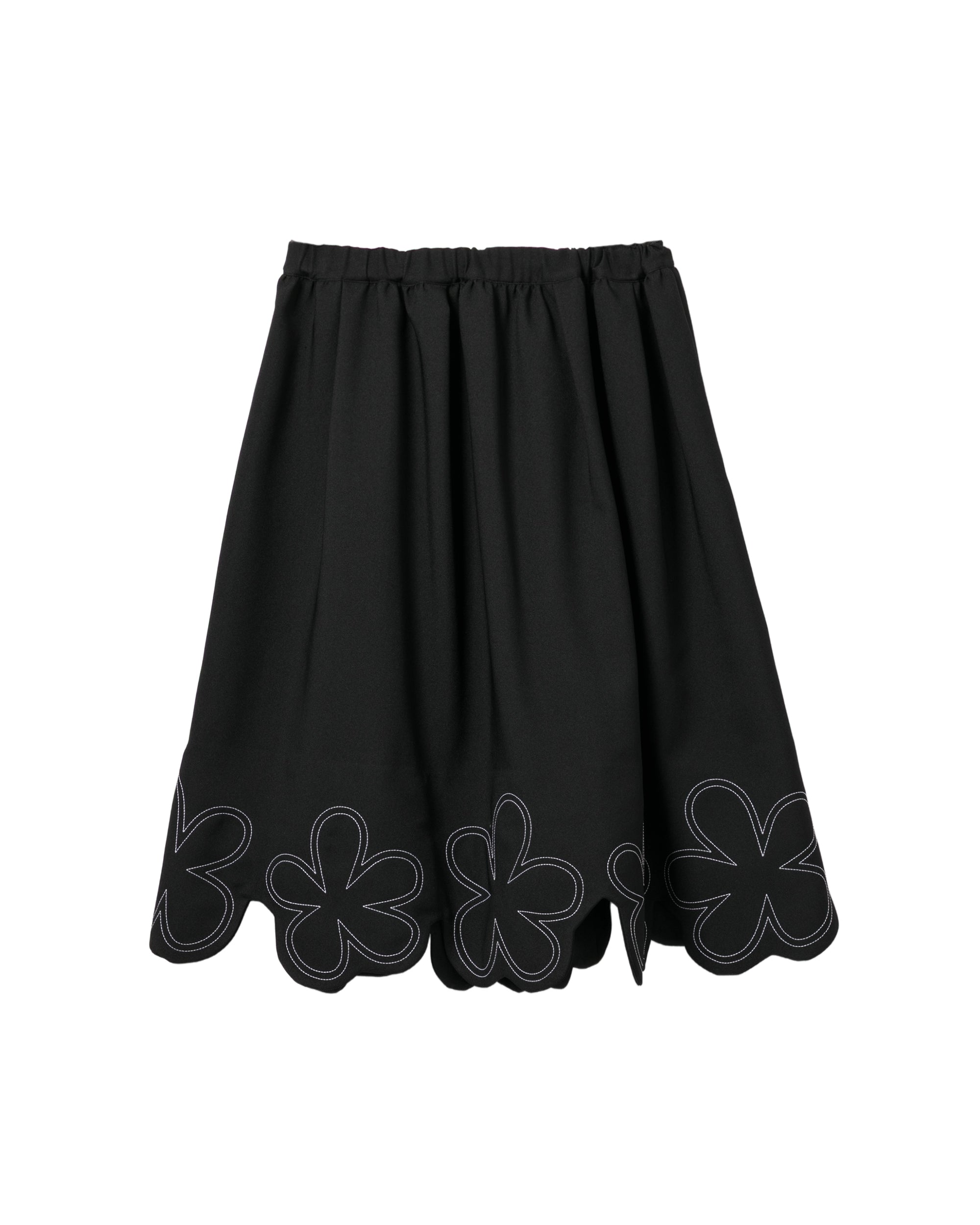 Floral-hem midi skirt