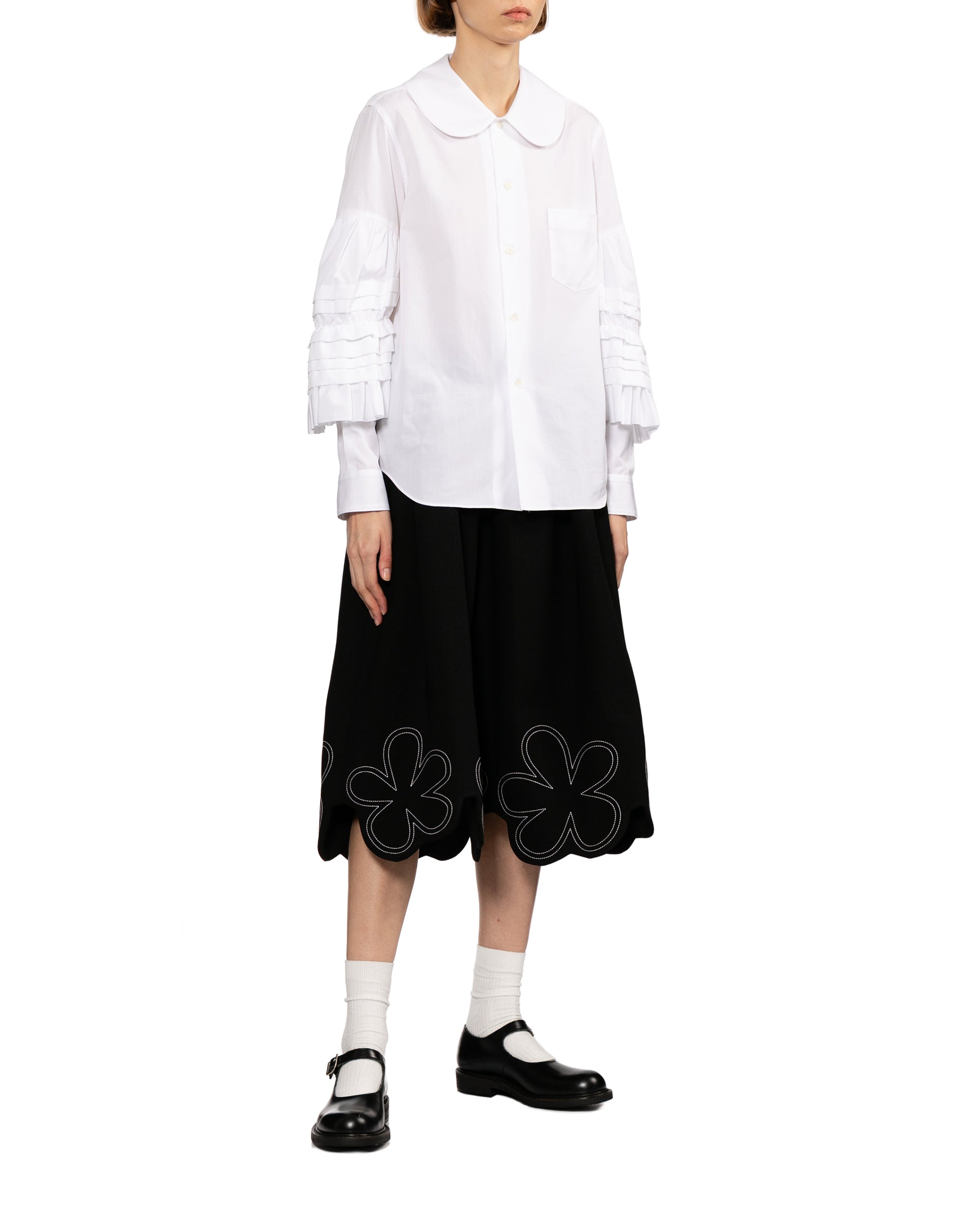 Ruffled long sleeve shirt