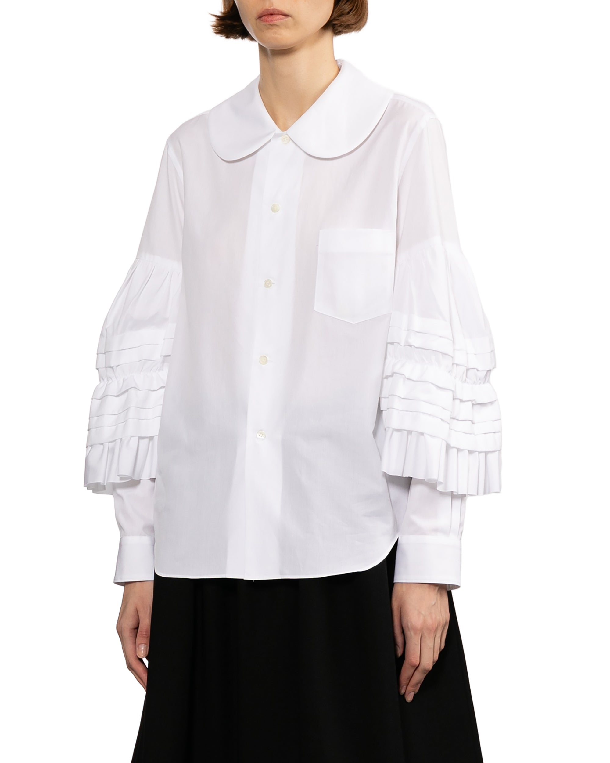 Ruffled long sleeve shirt