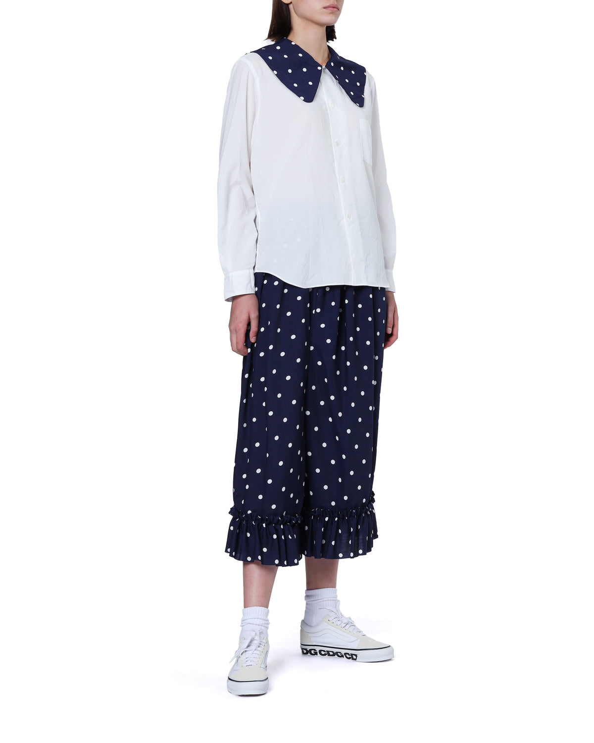 Polka-collar shirt