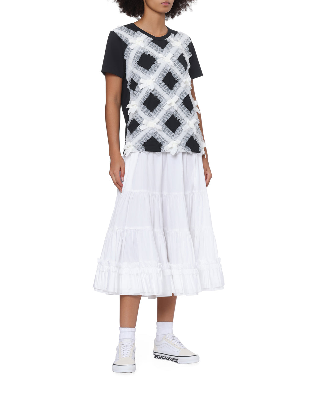 Ruffled bow tee