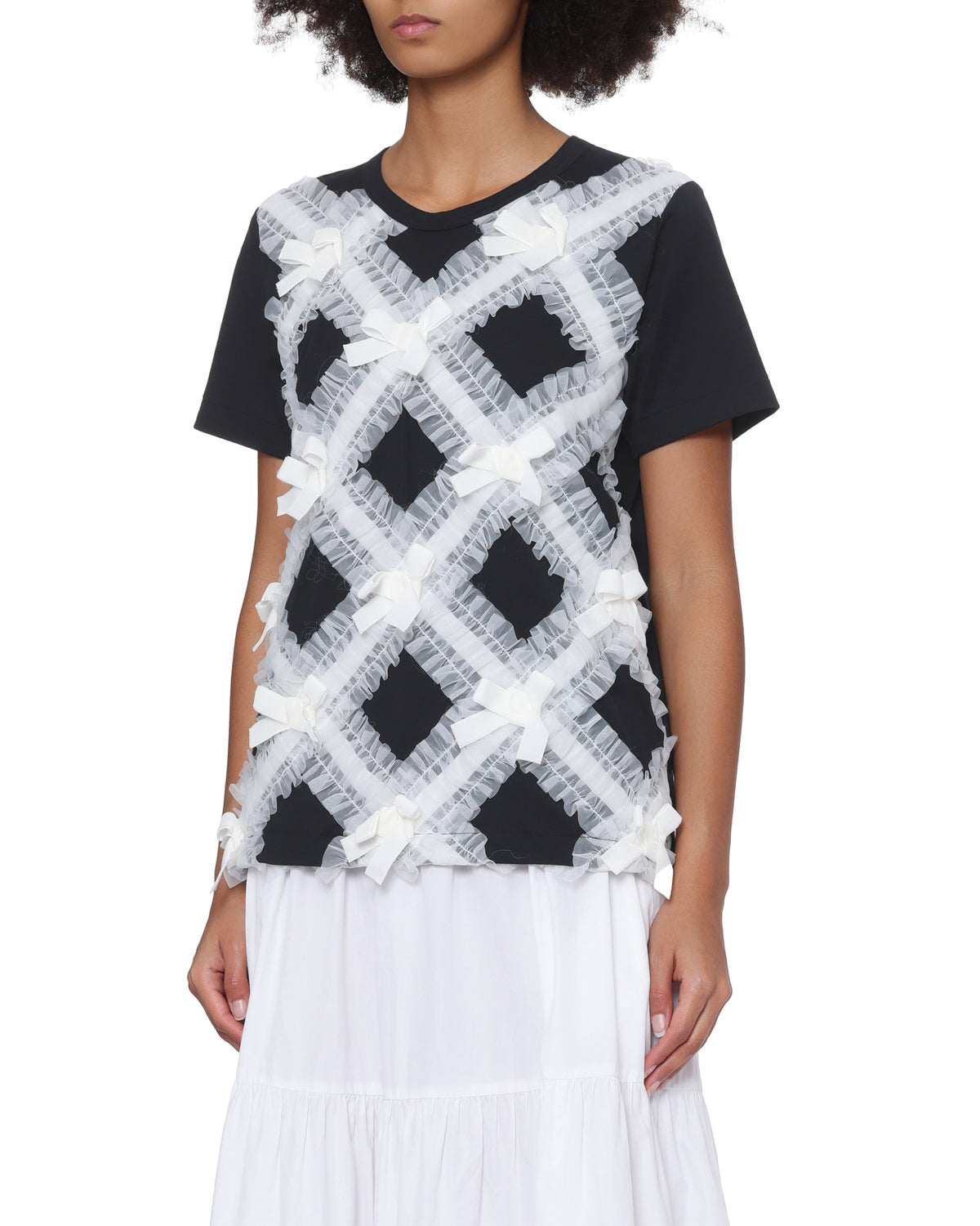 Ruffled bow tee