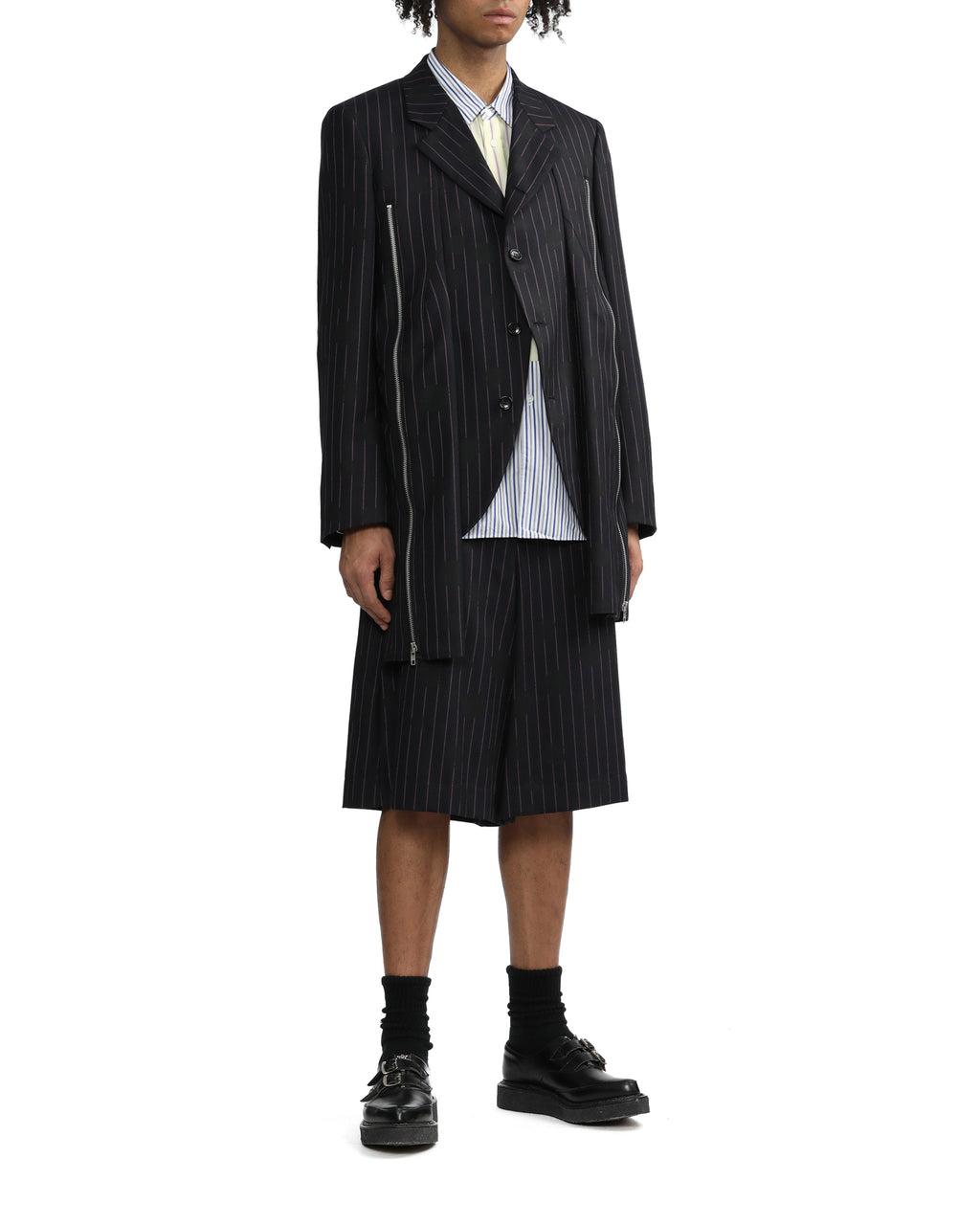 Zipper accent blazer