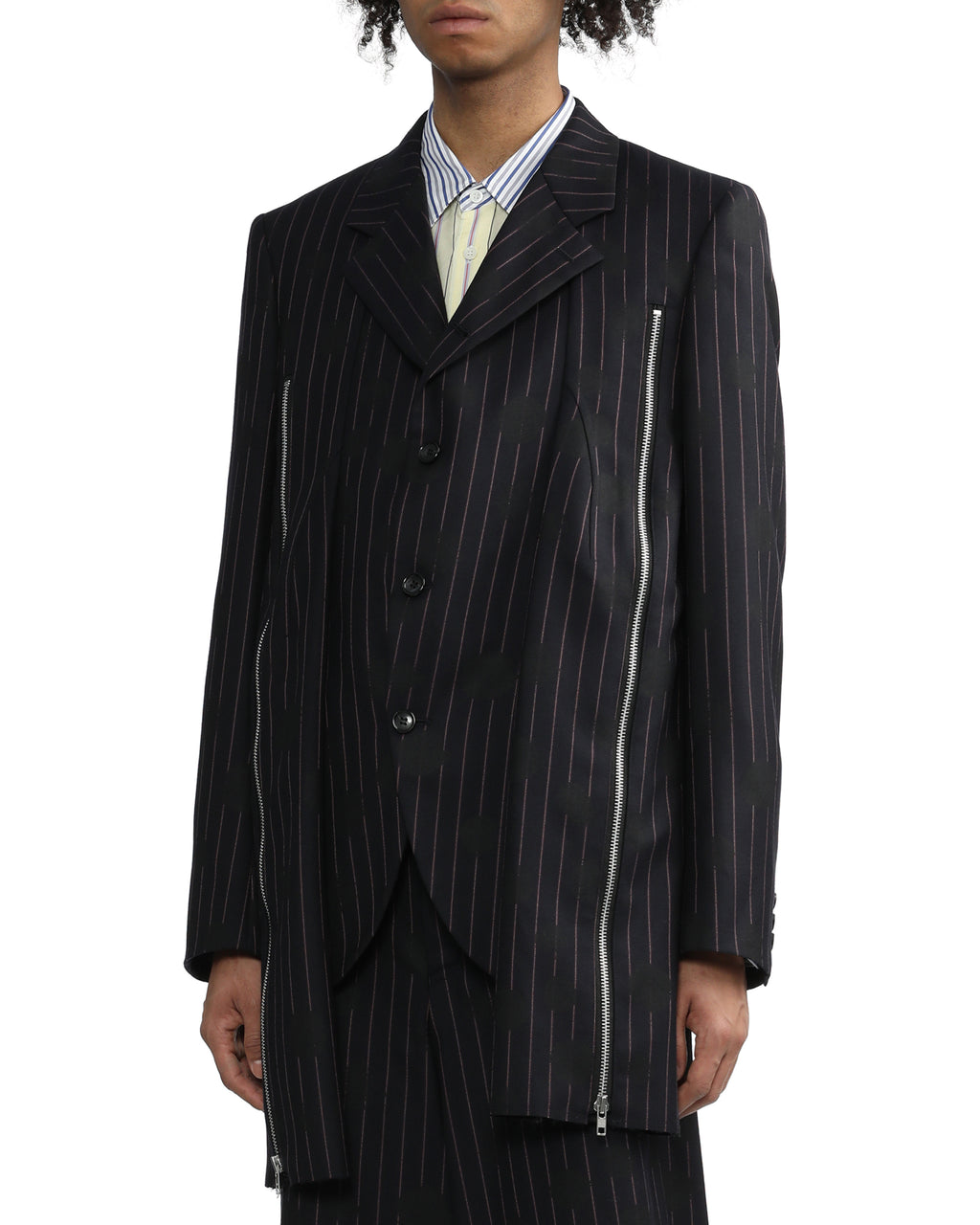 Zipper accent blazer