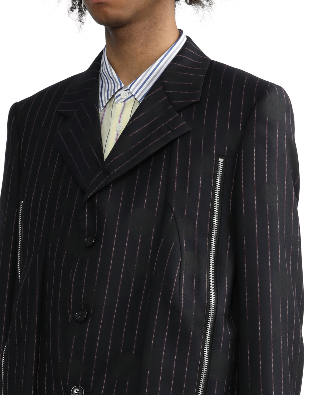 Zipper accent blazer