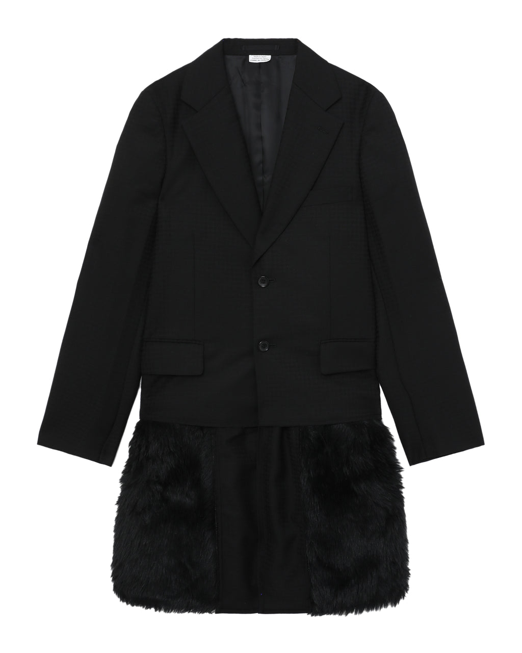 Fur hem long hem blazer