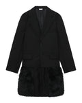 Fur hem long hem blazer
