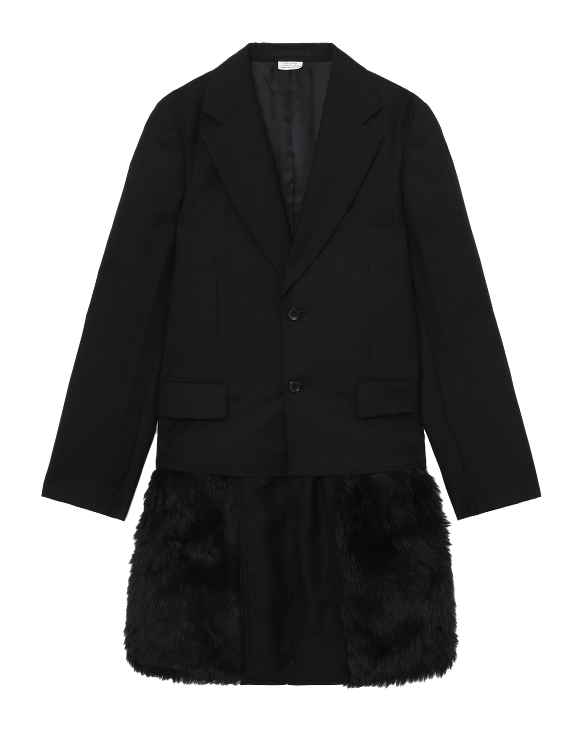 Fur hem long hem blazer