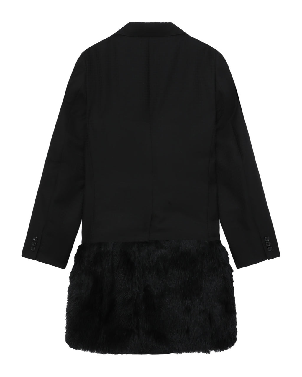 Fur hem long hem blazer