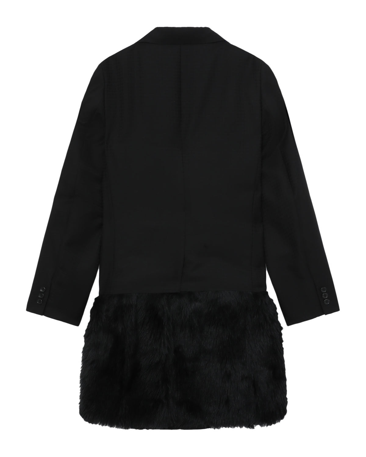 Fur hem long hem blazer
