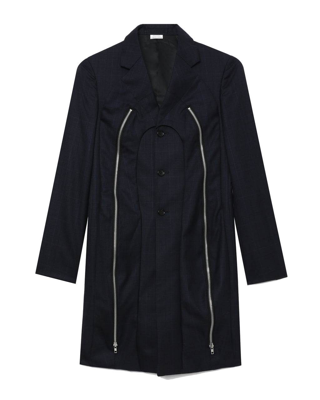 Long blazer with zipper embellishment