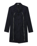 Long blazer with zipper embellishment