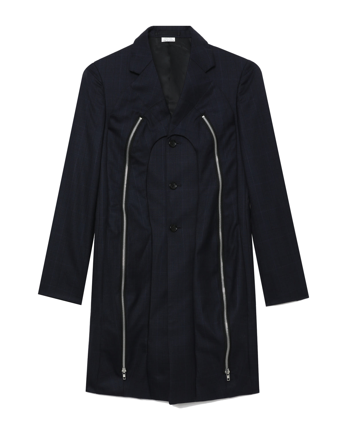 Long blazer with zipper embellishment