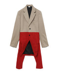 Extention colour block coat