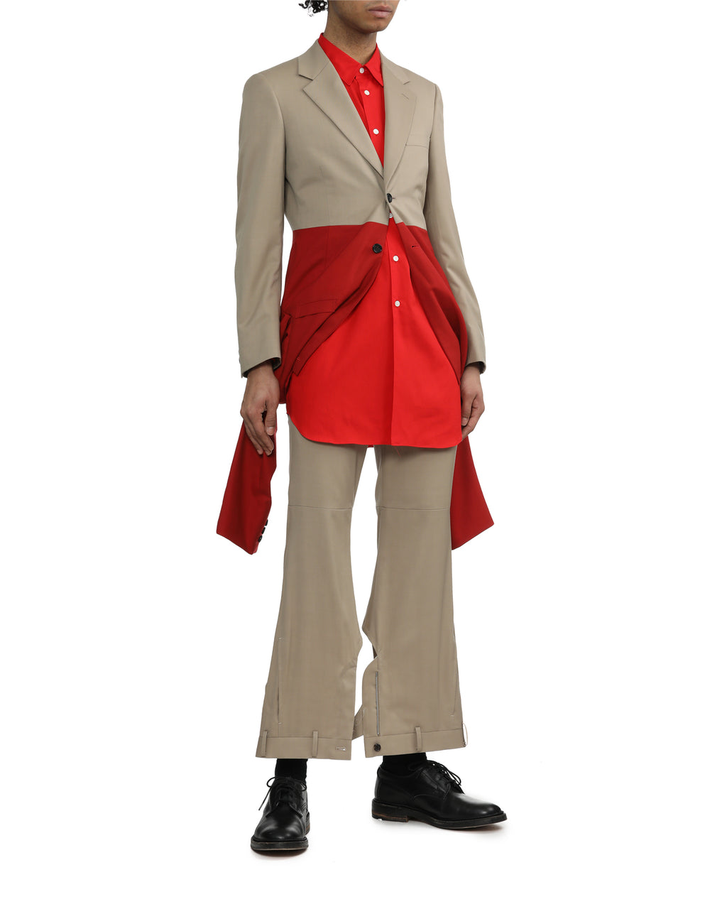 Extention colour block coat