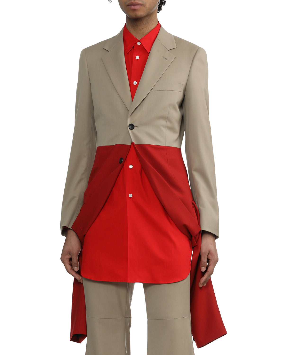 Extention colour block coat