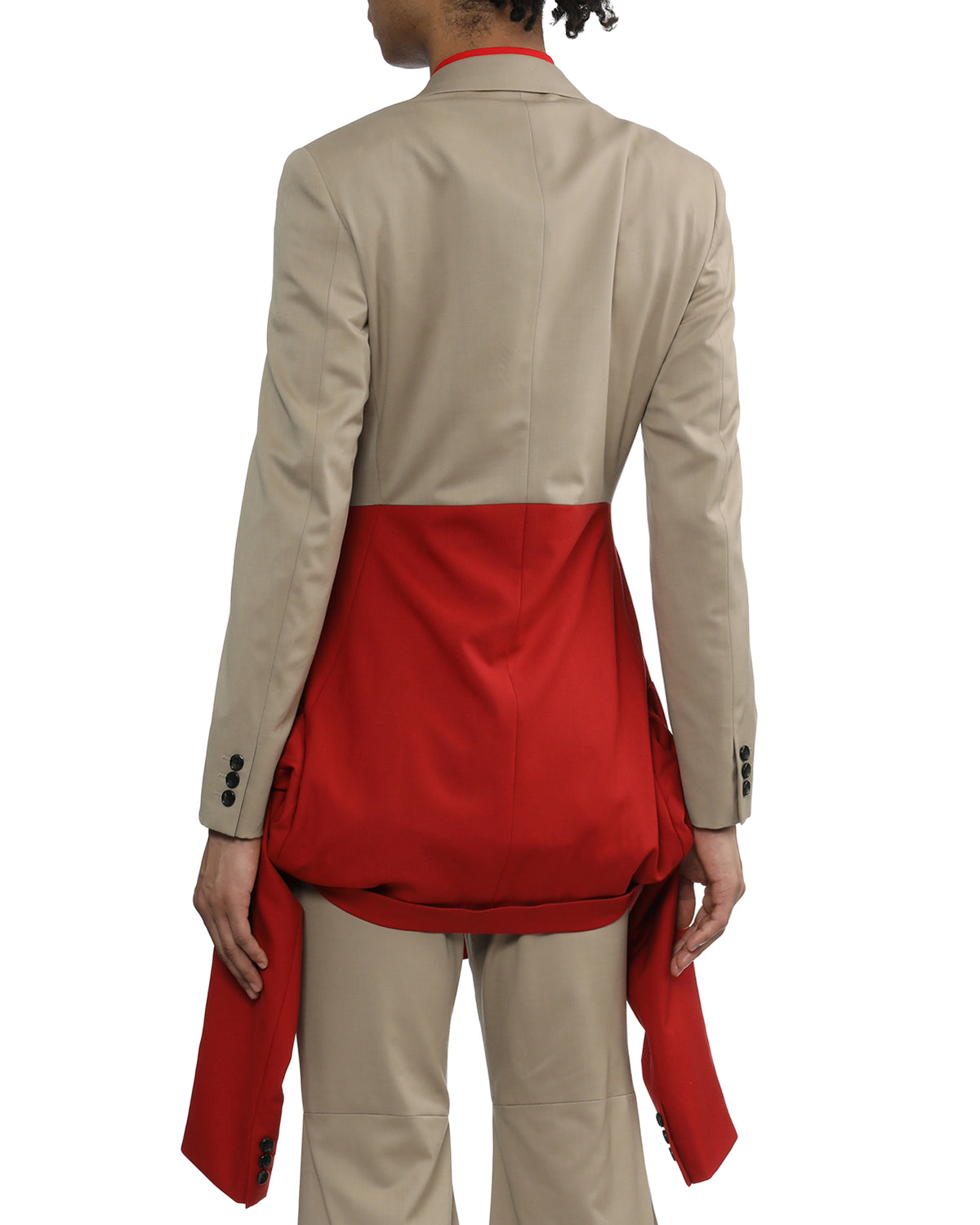 Extention colour block coat