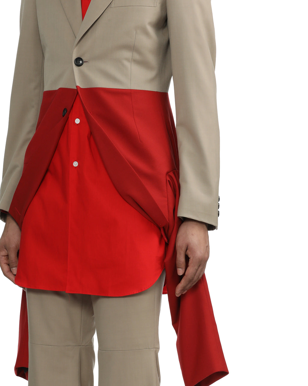 Extention colour block coat
