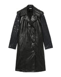 Croc effect faux leather coat