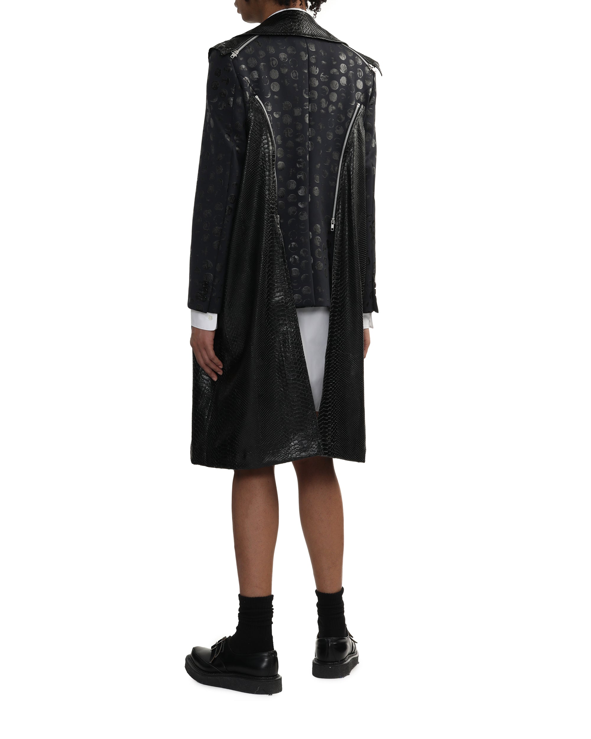 Croc effect faux leather coat