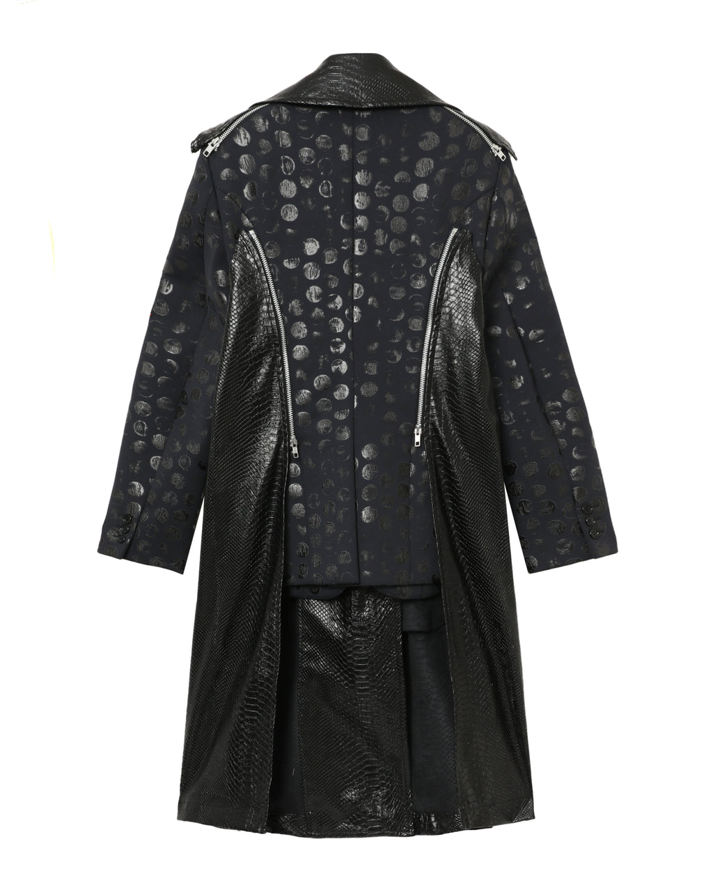 Croc effect faux leather coat