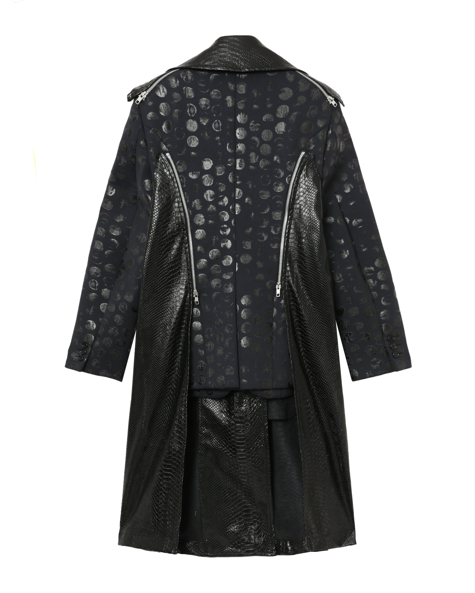 Croc effect faux leather coat