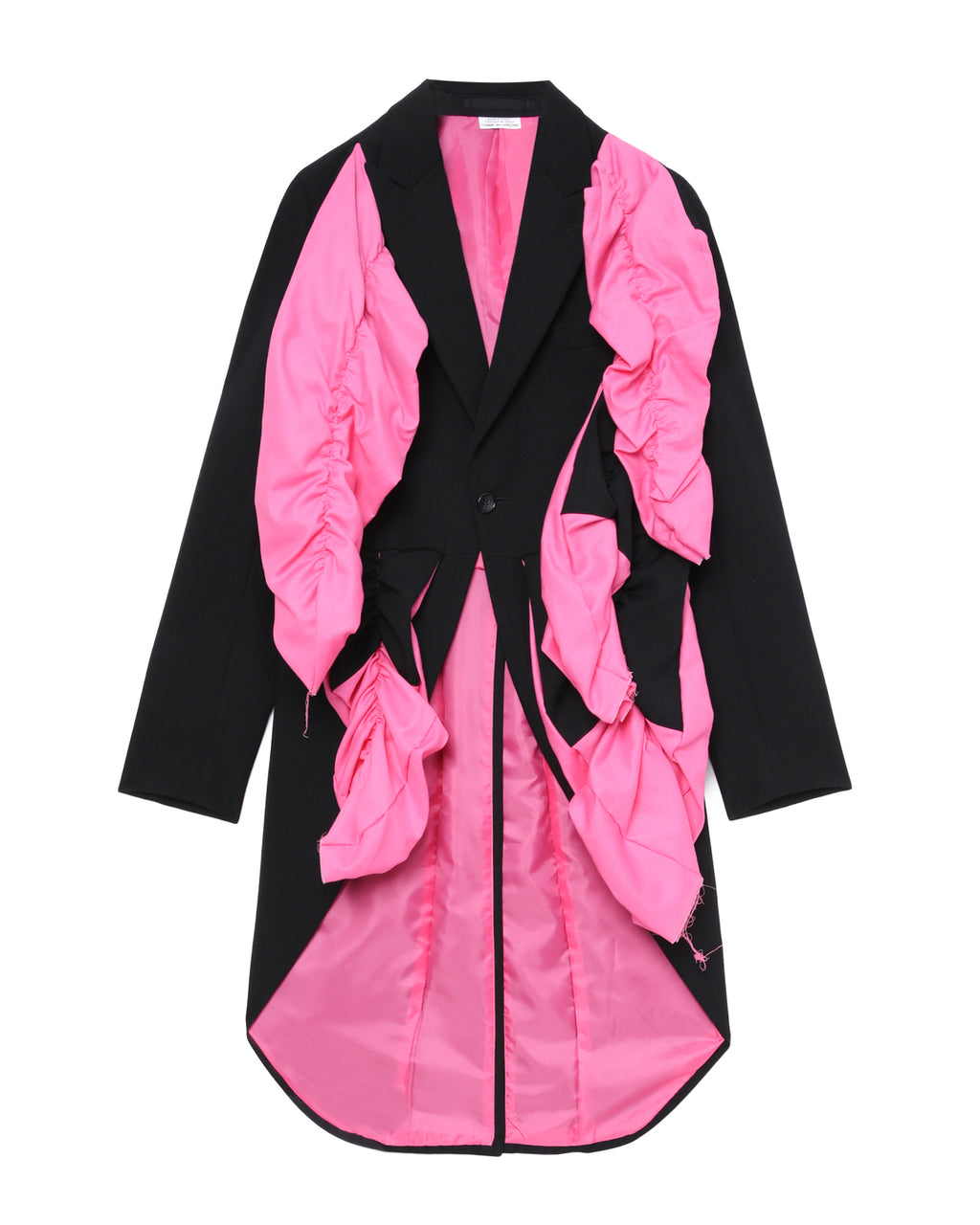 Ruffle single breasted coat