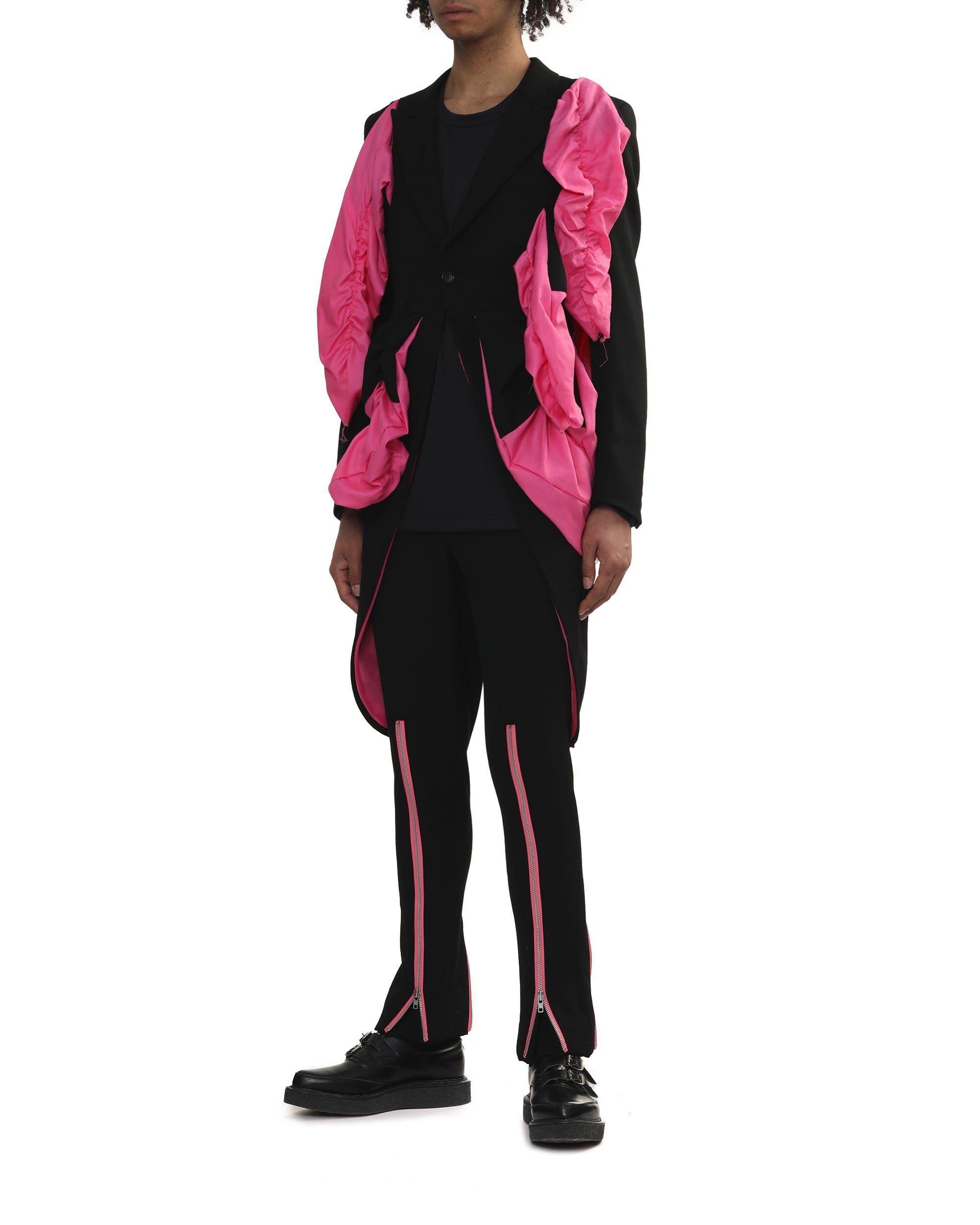 Ruffle single breasted coat