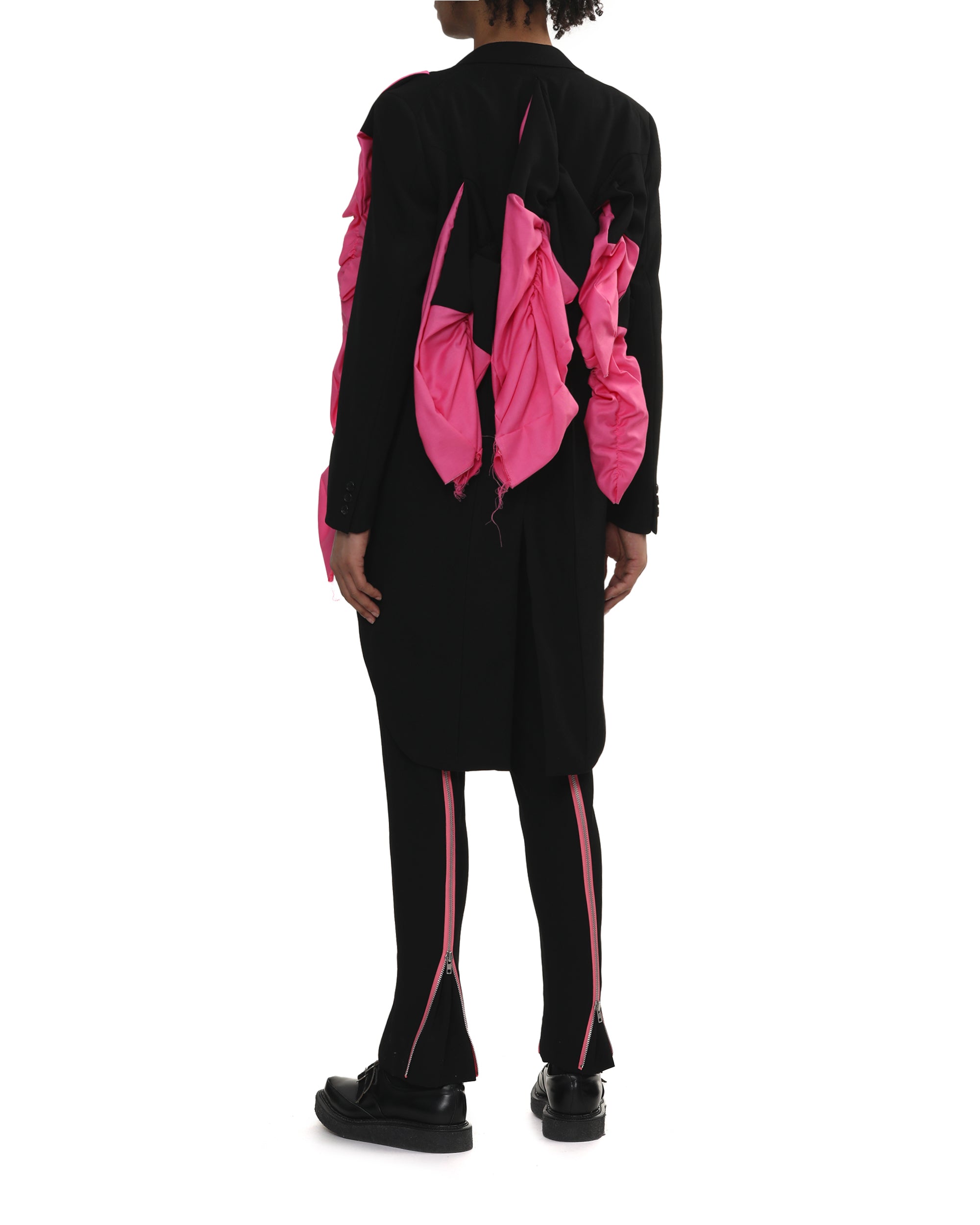 Ruffle single breasted coat