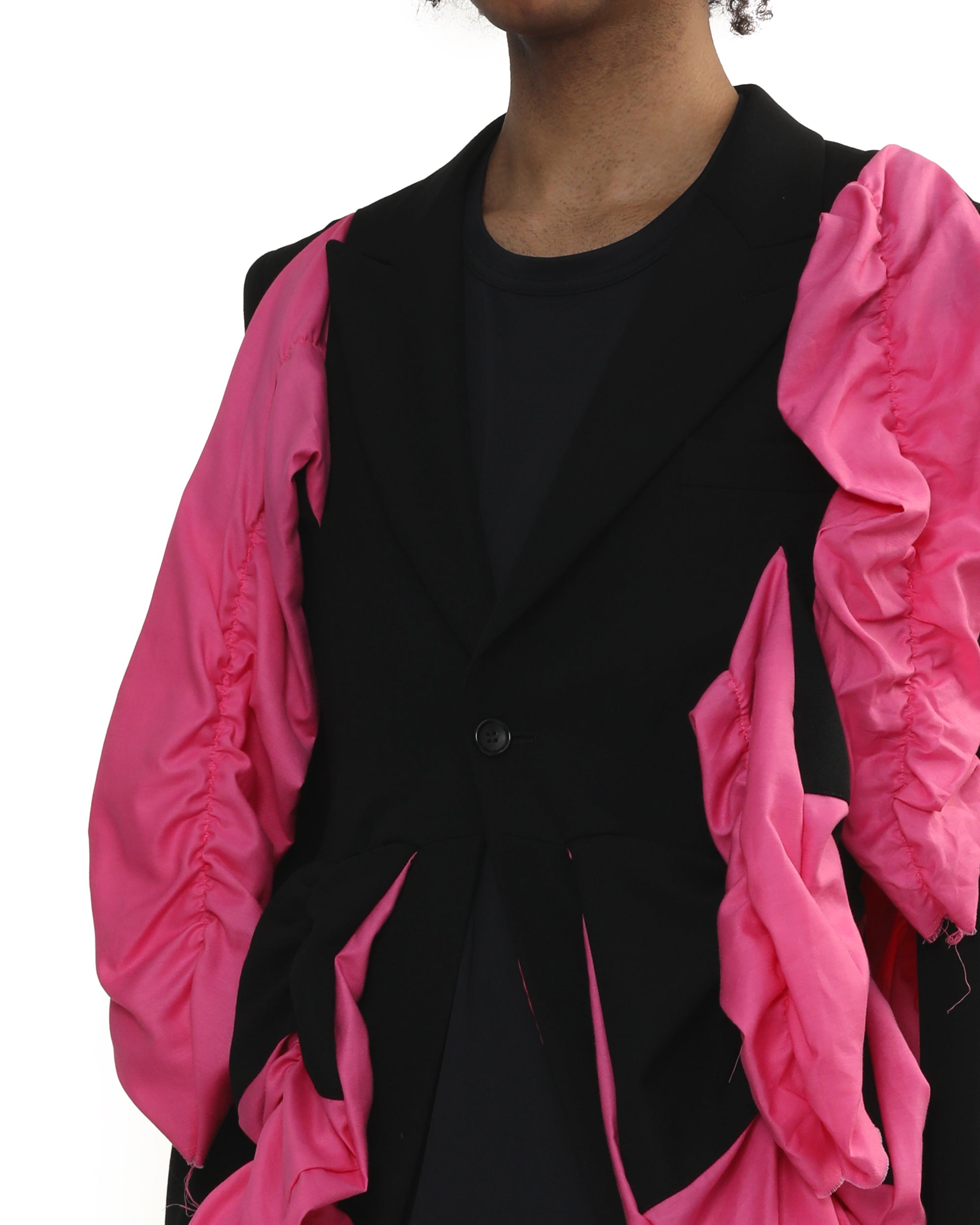 Ruffle single breasted coat