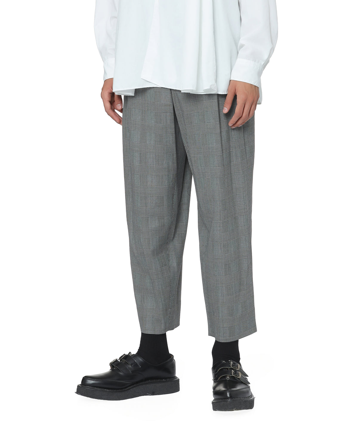 Plaid wide pants