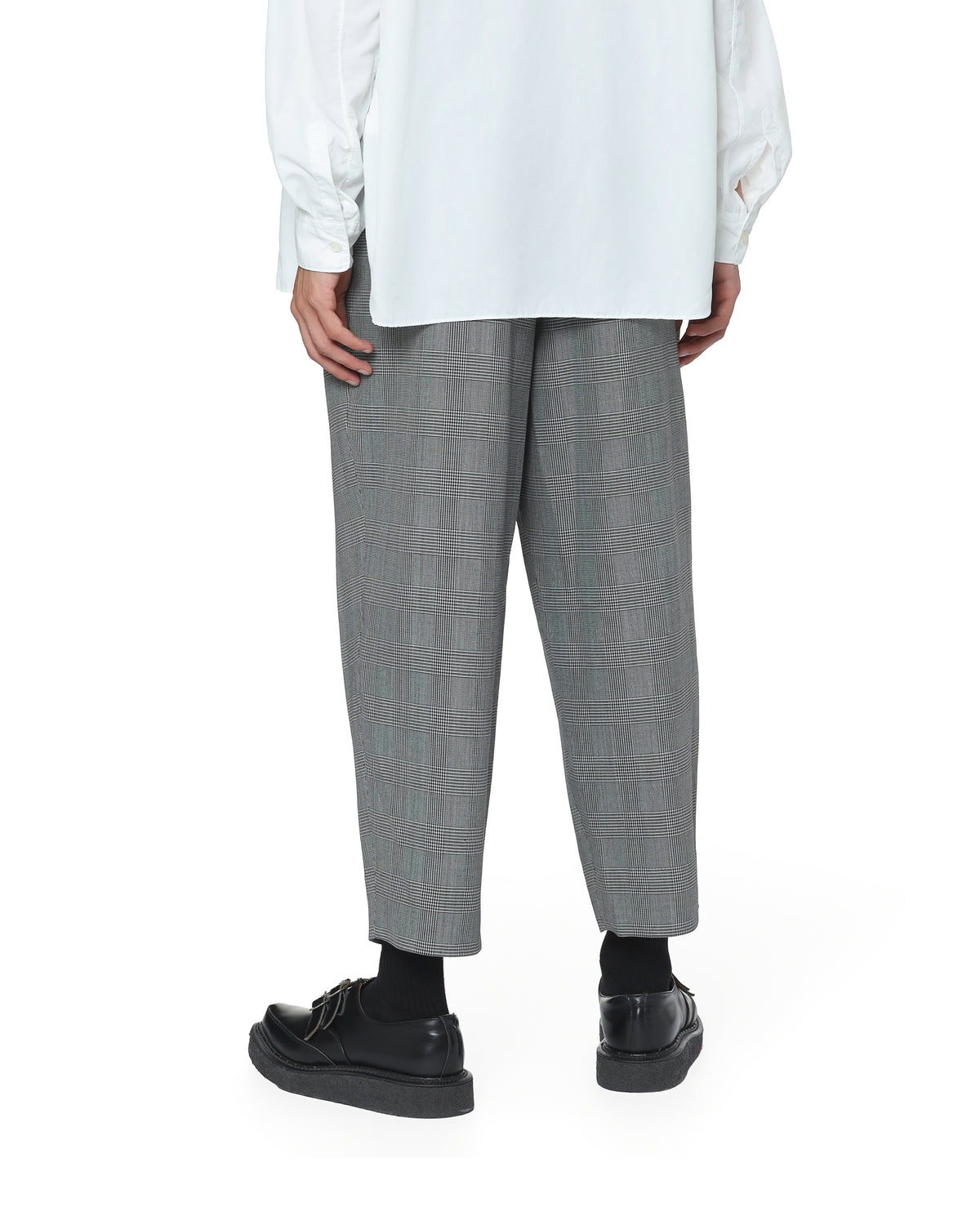 Plaid wide pants