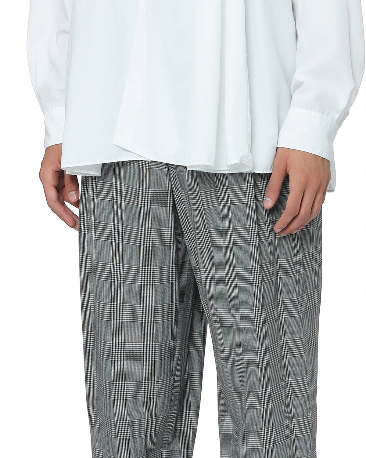 Plaid wide pants