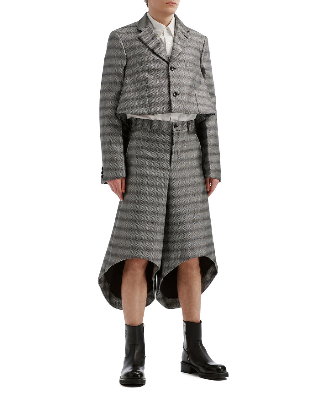 Sculptural patterned tailored trousers