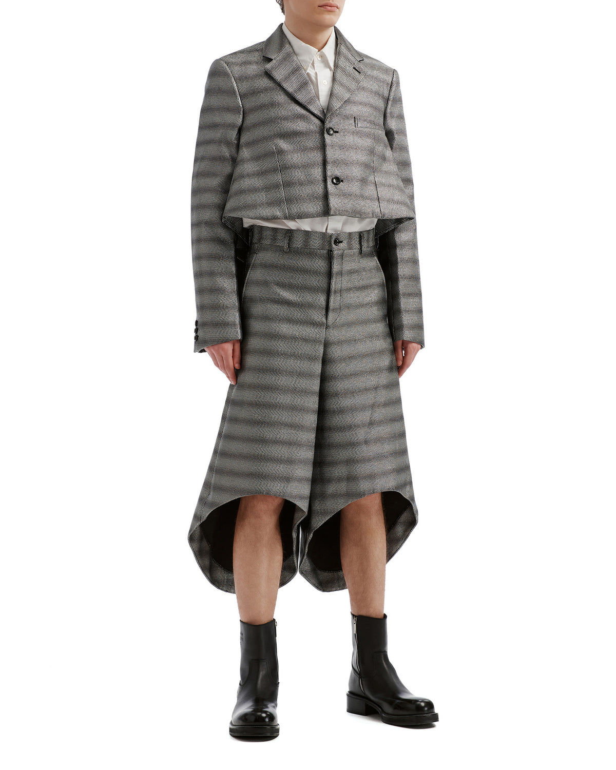 Sculptural patterned tailored trousers