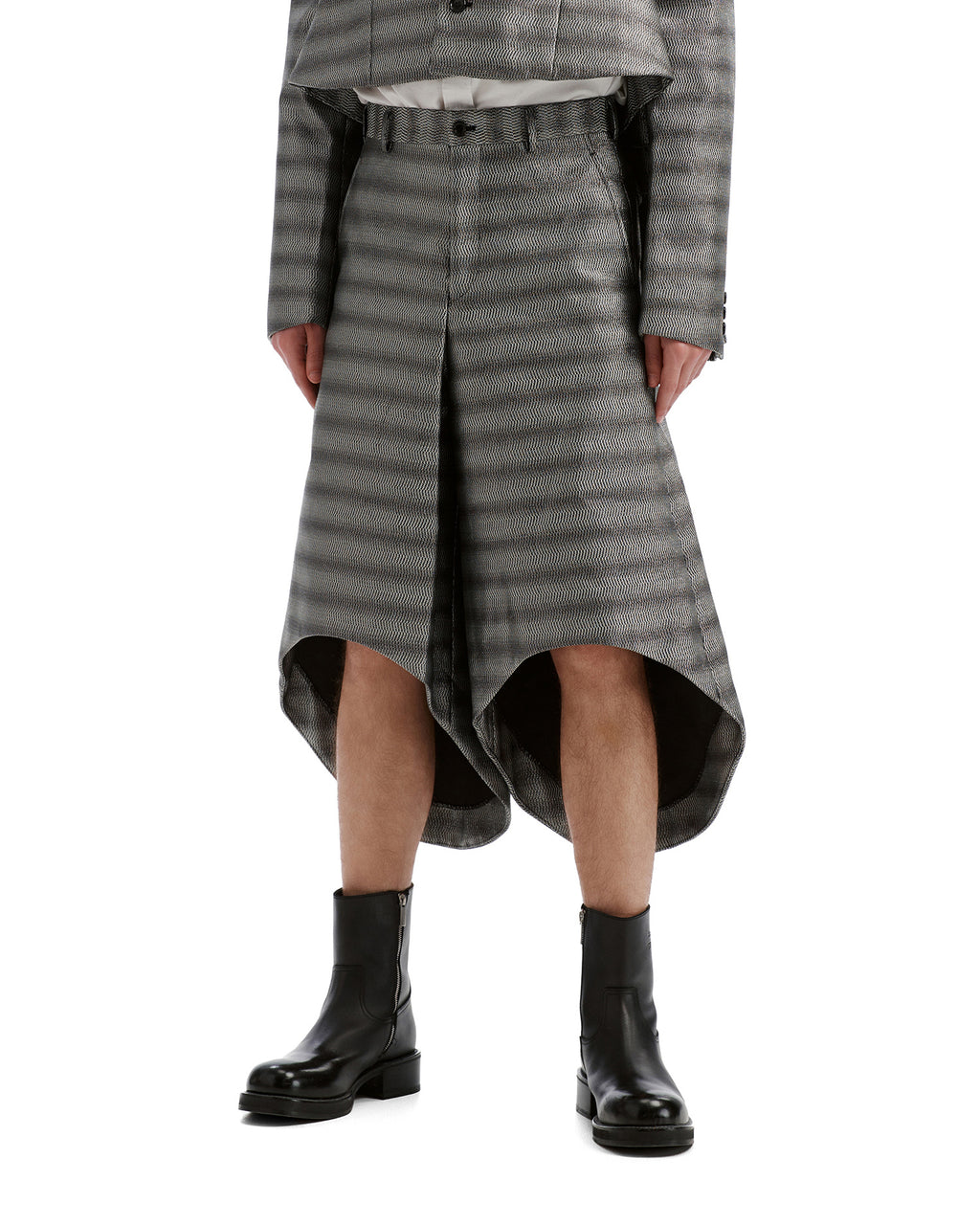 Sculptural patterned tailored trousers