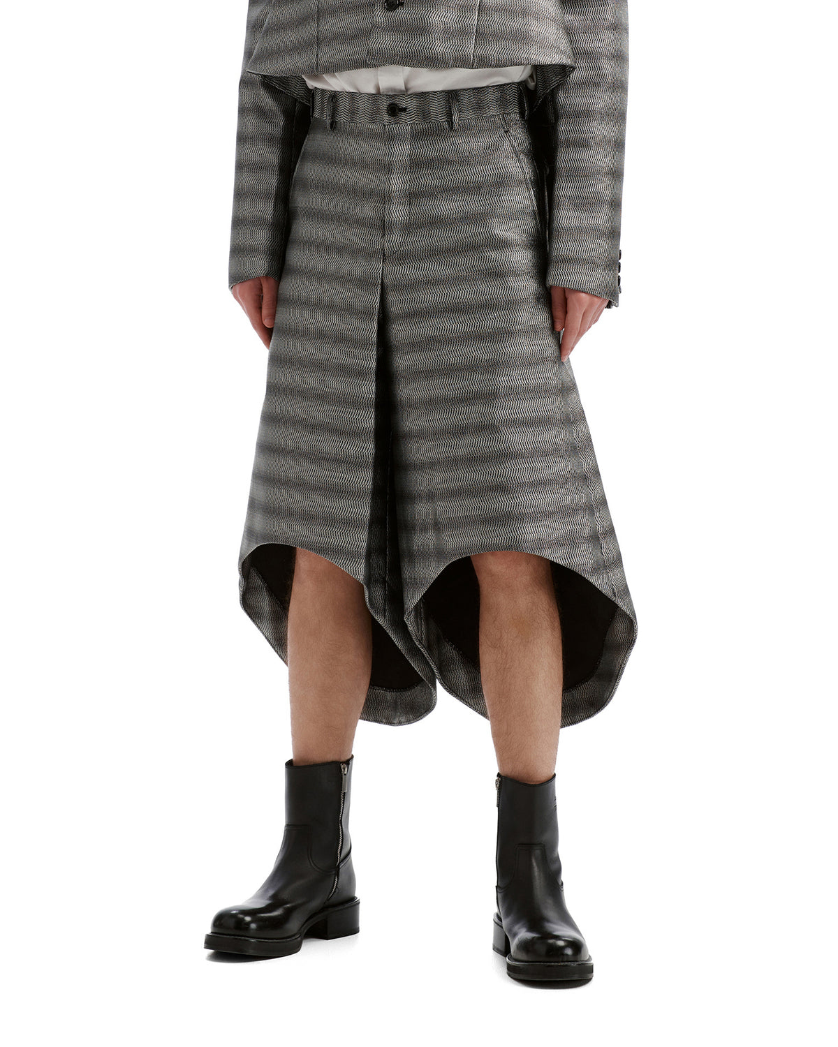 Sculptural patterned tailored trousers