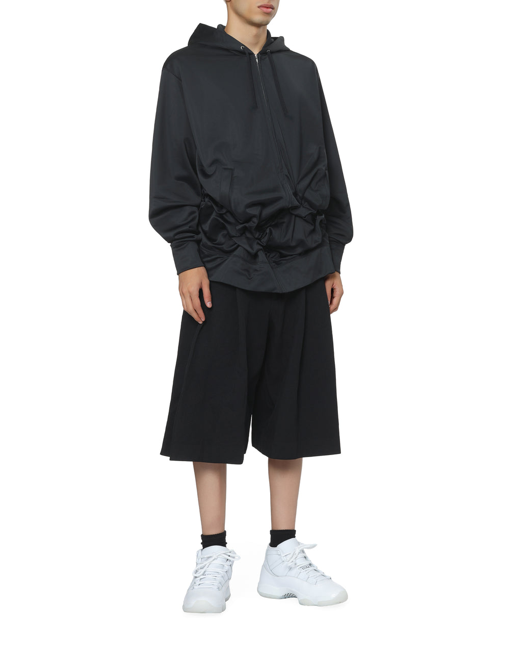 Ruched hem hoodie