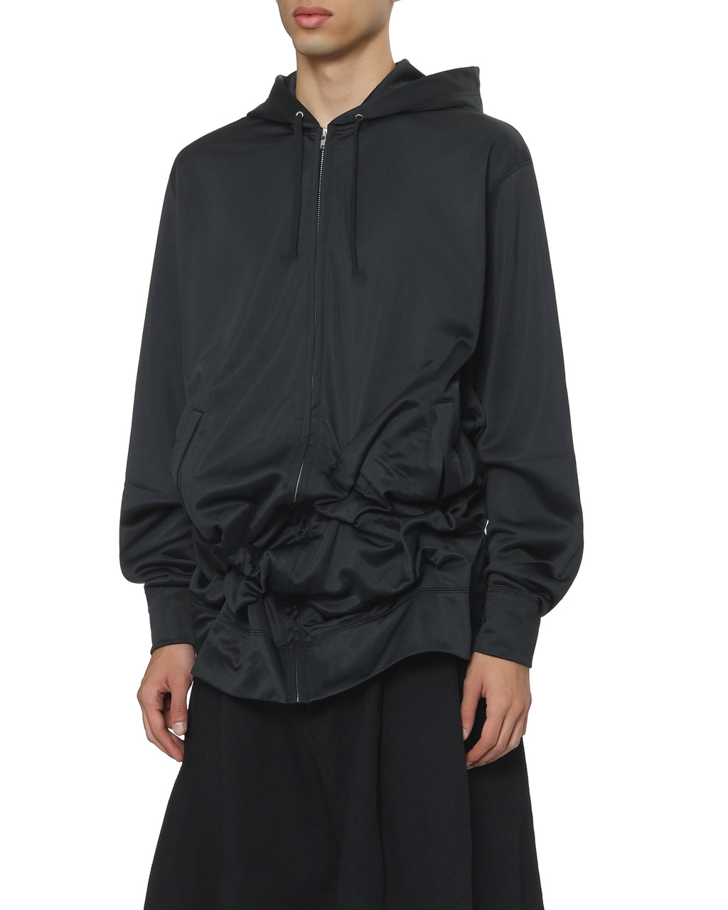 Ruched hem hoodie