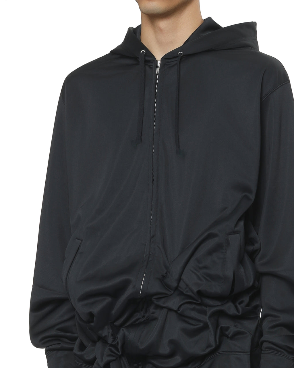 Ruched hem hoodie