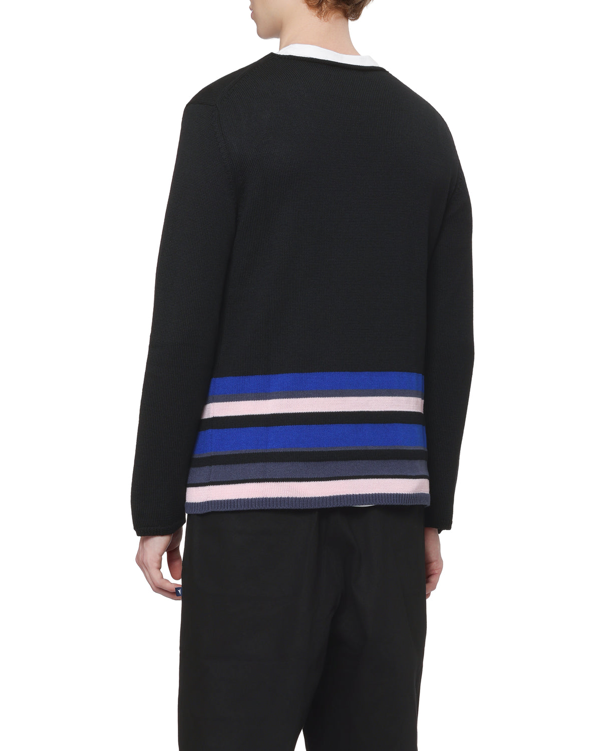 Striped U-neck sweater