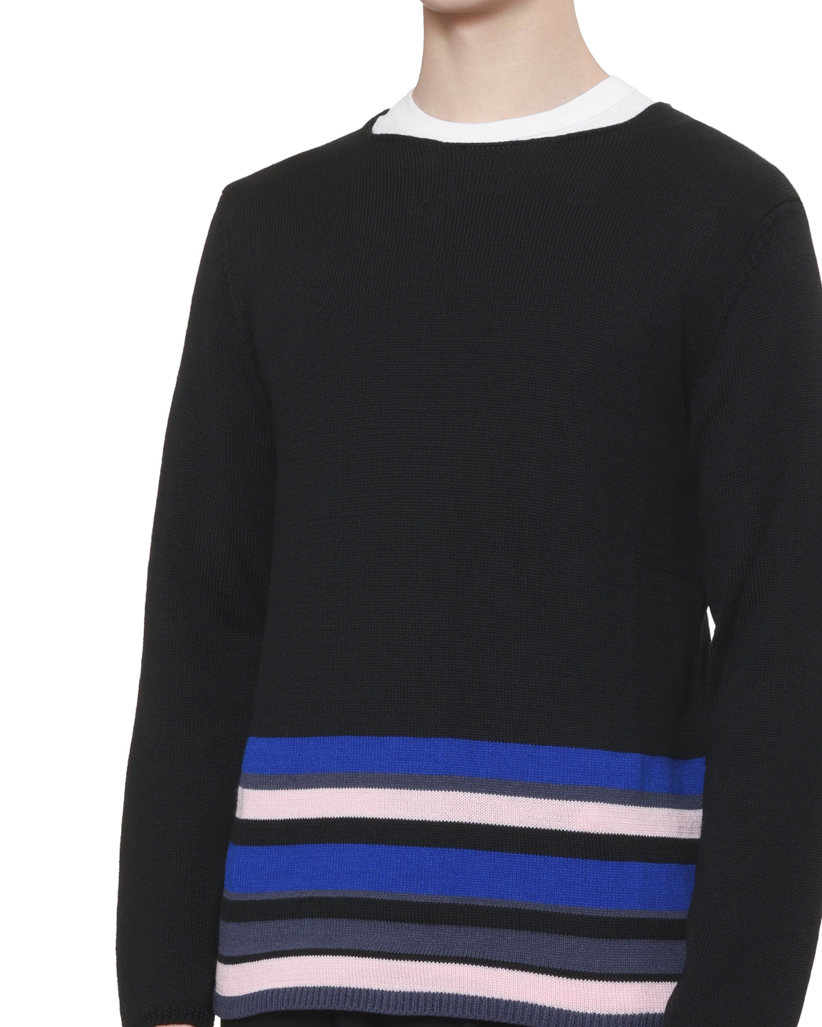 Striped U-neck sweater