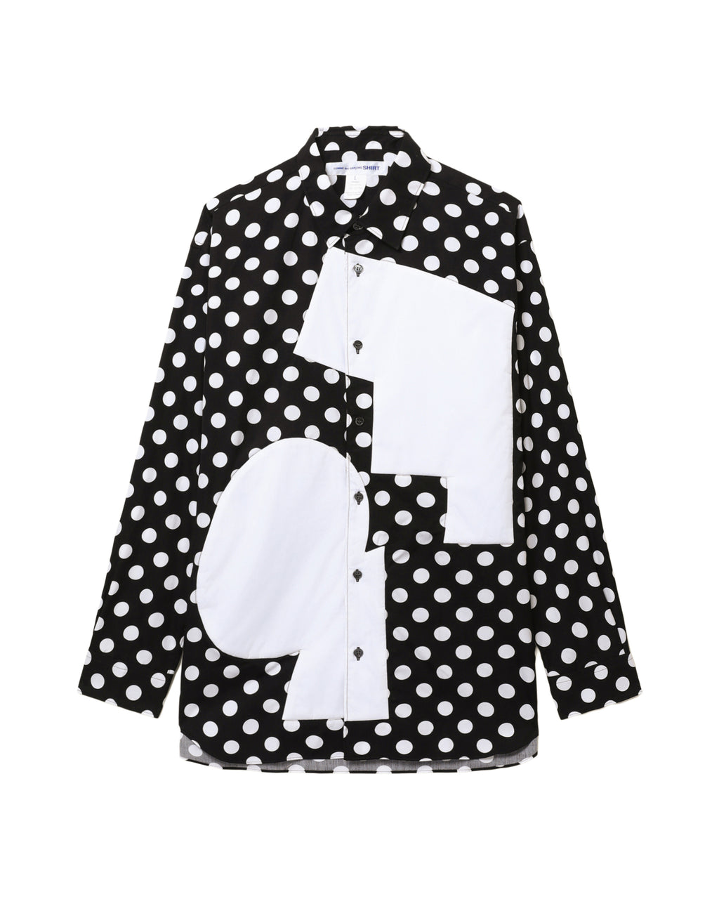 Polka dot patchwork shirt